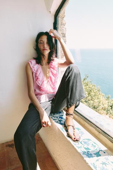 БЛУЗА В РОМАНТИЧЕСКОМ СТИЛЕ — ZW COLLECTION — РОЗОВЫЙ от Zara — изображение 0