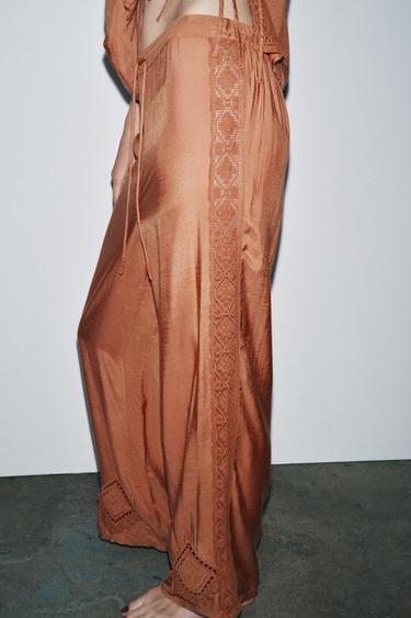 LIMITED EDITION ARGYLE LACE TOP - Brick by Zara