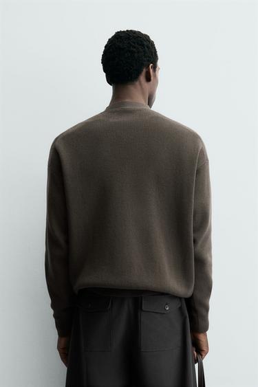 STRUCTURED COTTON CARDIGAN - Brown by Zara - Image 2