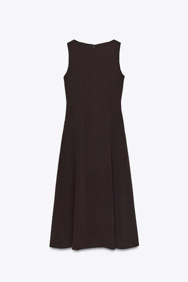 MIDI DRESS WITH BELT - Brown by Zara - Image 5
