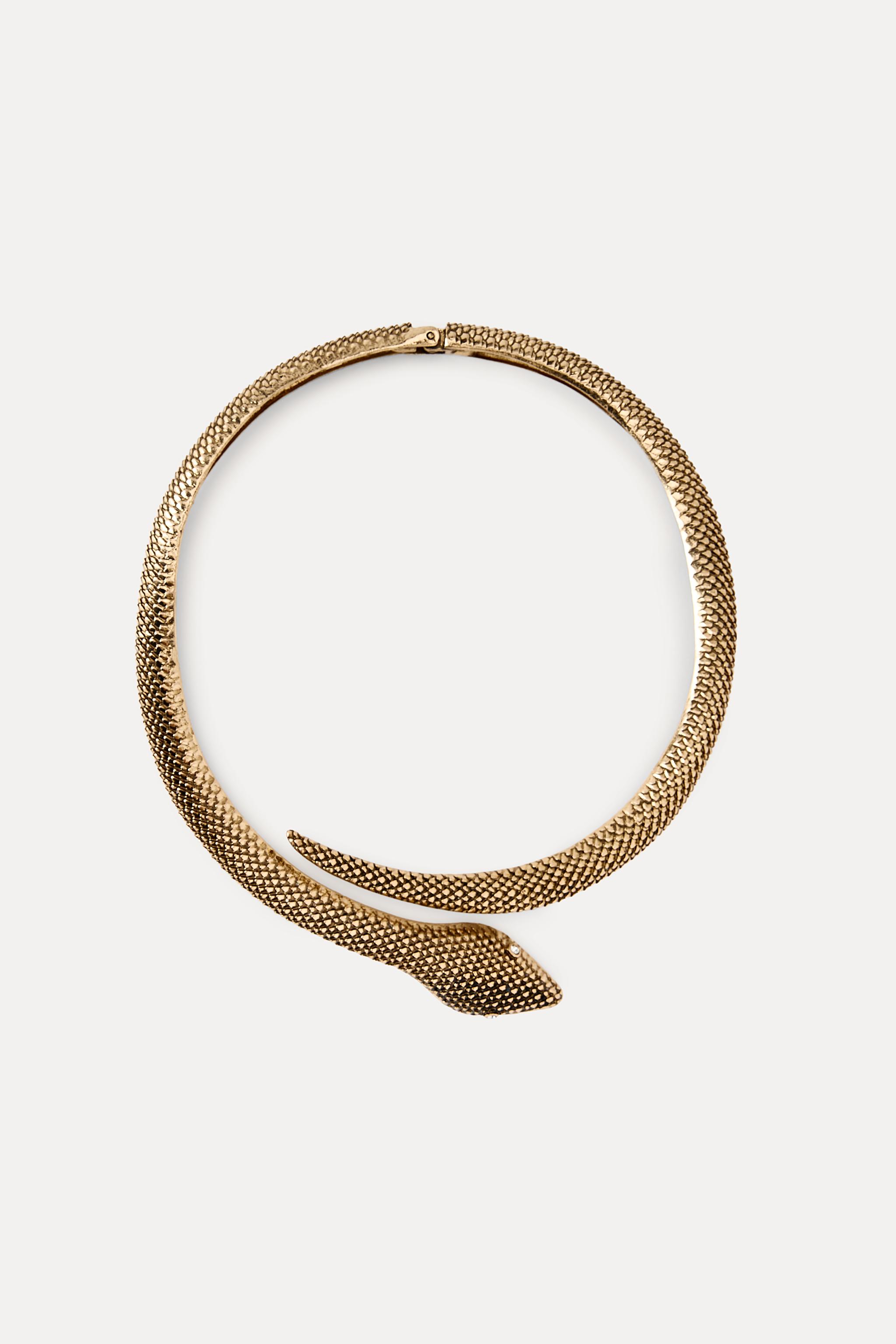 SNAKE CHOKER NECKLACE - Aged gold | ZARA United States
