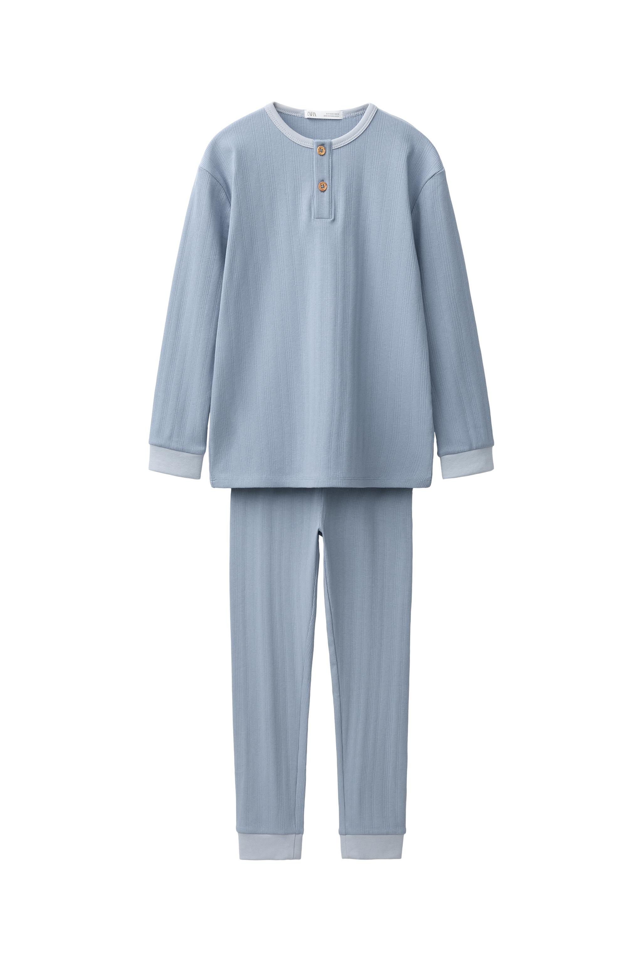 6-14歳】無地テクスチャーパジャマセット - ブルー | ZARA Japan / 日本