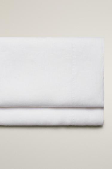 LINEN FLAT SHEET (235 GXM²) - White by Zara
