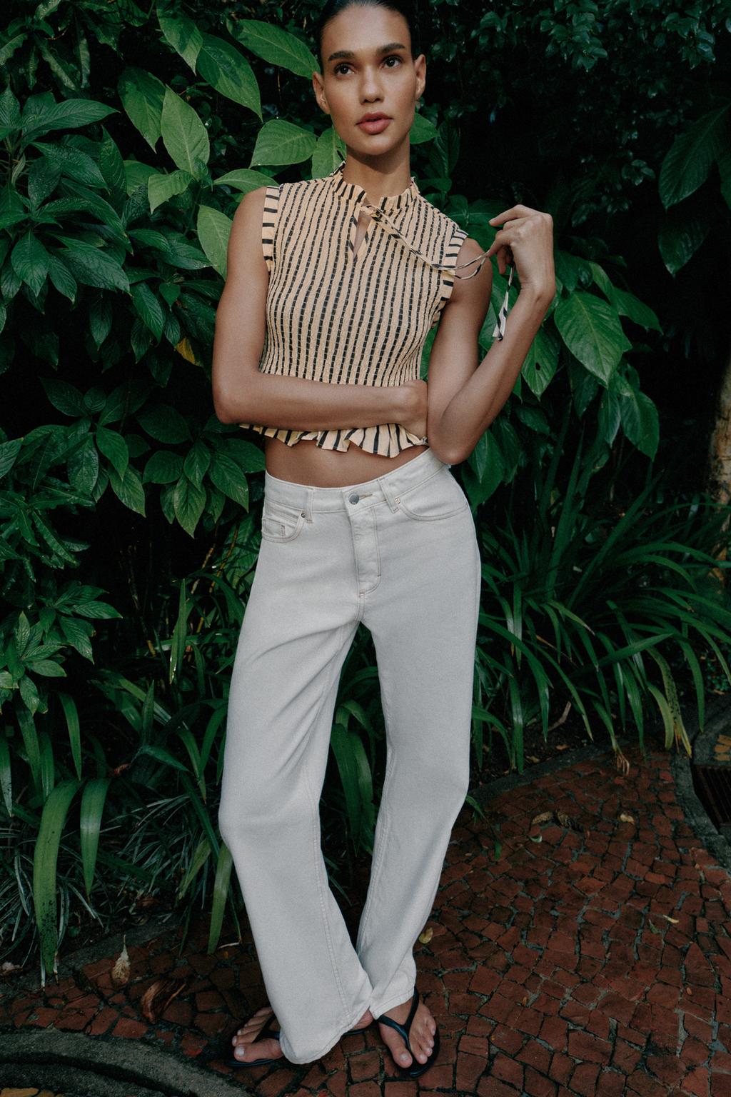 STRIPED SMOCKED TOP - image 2