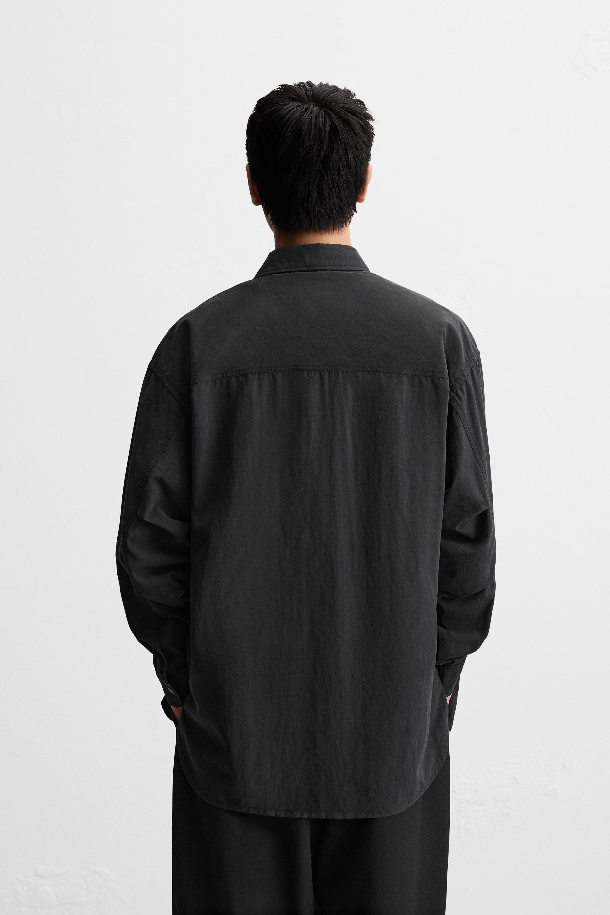 FLOWY UTILITY POCKET SHIRT - Black | ZARA United States