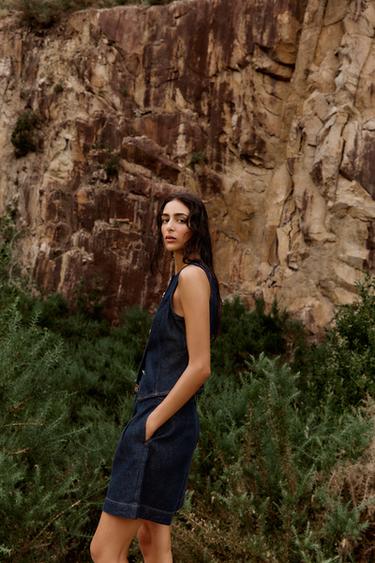 Z1975 DENIM WAISTCOAT WITH GOLD BUTTON - Blue by Zara - Image 2