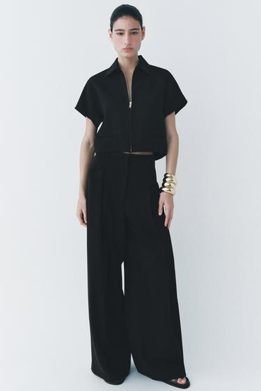 ZW COLLECTION CROPPED JACKET - Black by Zara