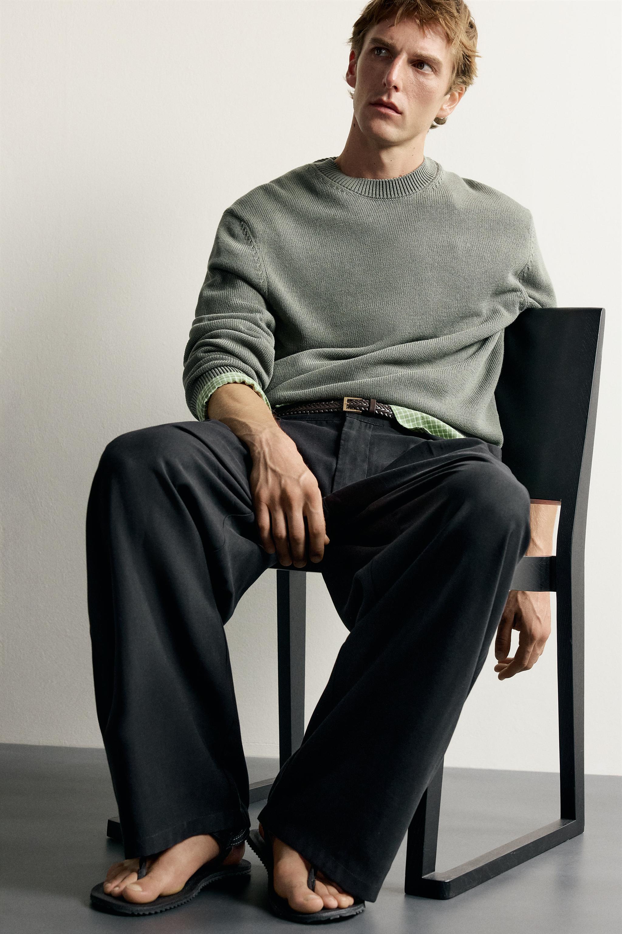 Мужские брюки Zara PLEATED FLOWY PANTS — фото 5