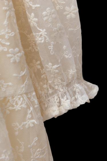 VESTIDO TUL BORDADOS - Crudo de Zara