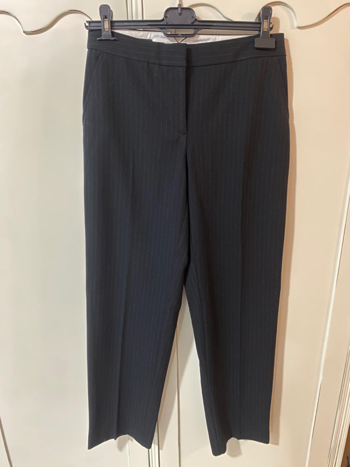 PINSTRIPE STRAIGHT LEG TROUSERS