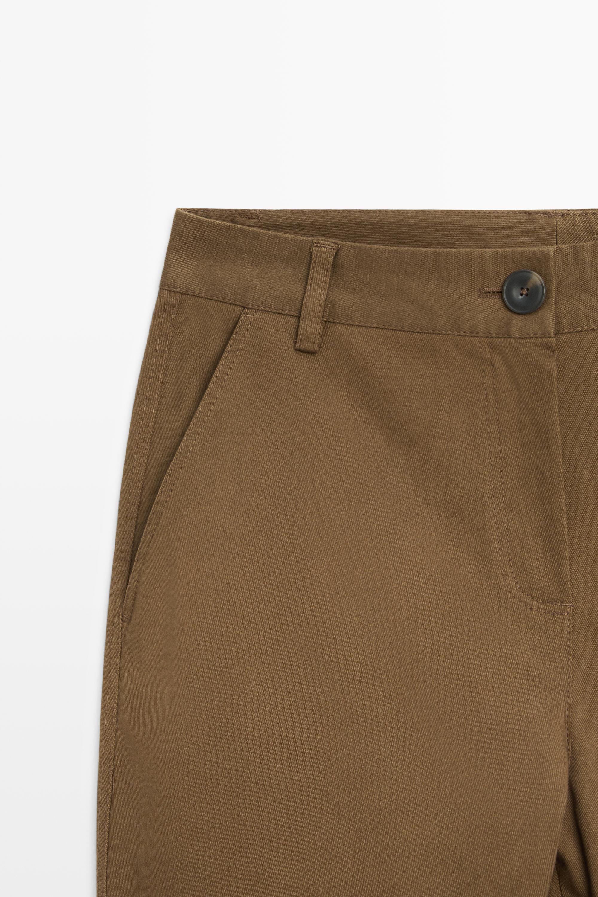 Pantalon kick flare en mélange de coton