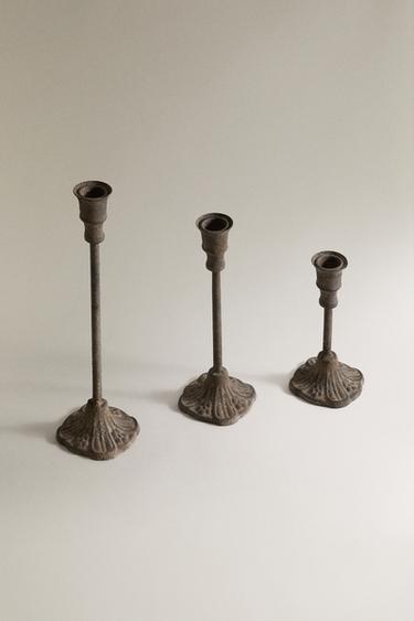 IRON CANDLE HOLDER - Metal brown by Zara - Image 1