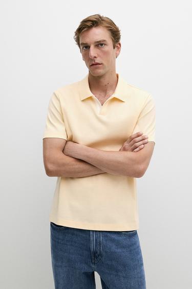 Short sleeve V-neck polo shirt — Yellow 2