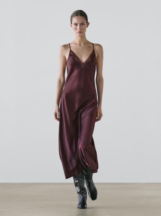Flowing midi slip dress