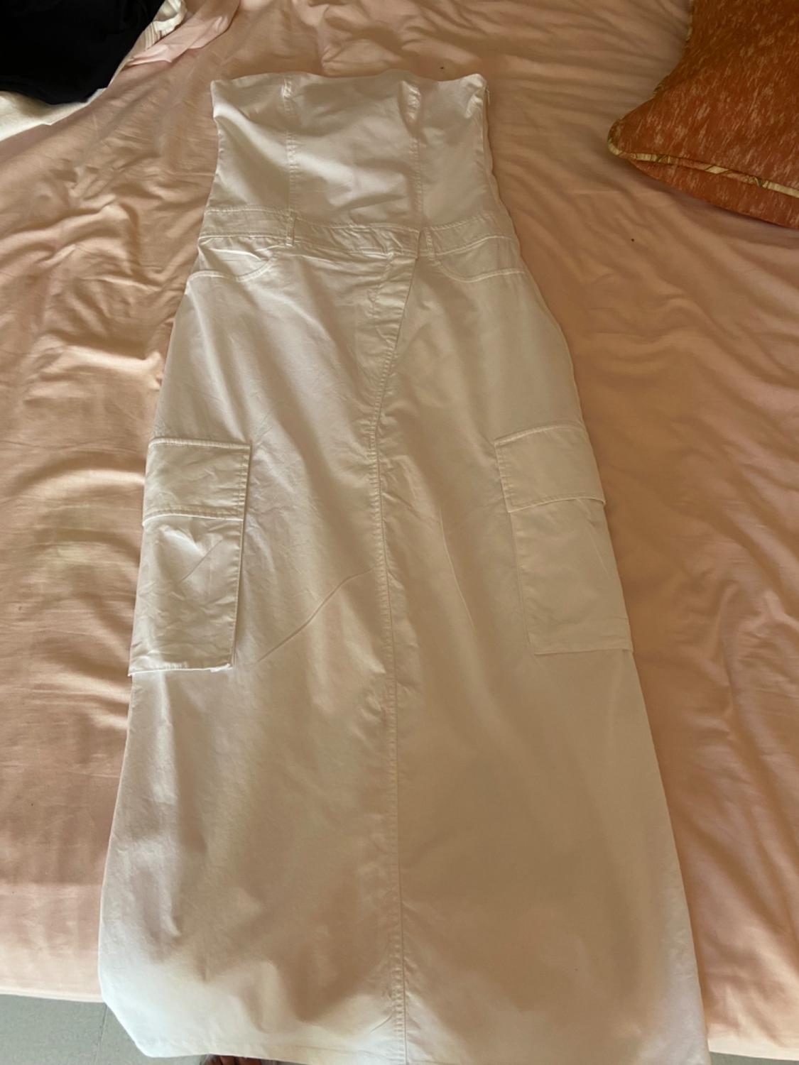 GABARDINE FABRIC STRAPLESS DRESS