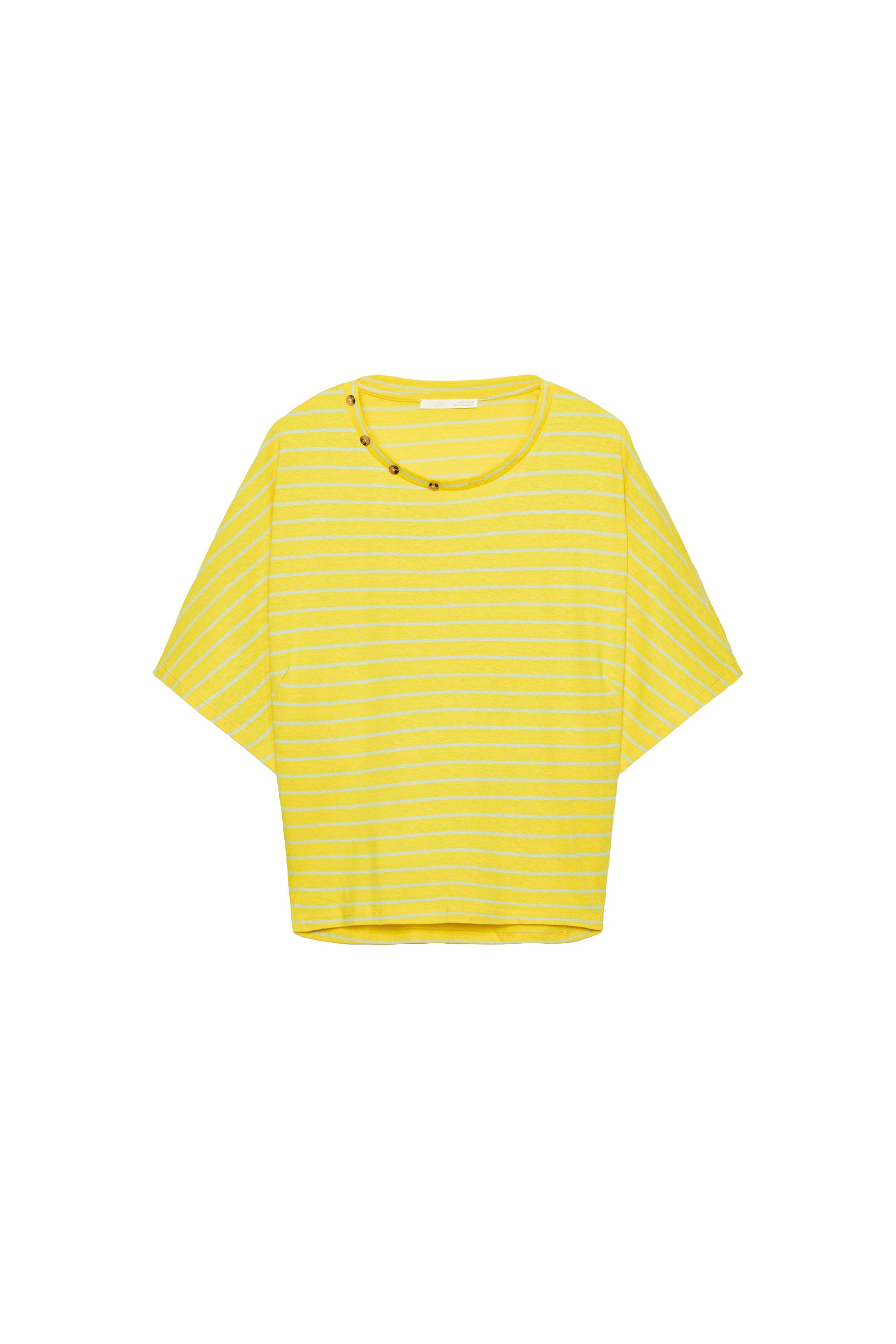 CAMISETA RAYAS ALGODÓN Y LINO