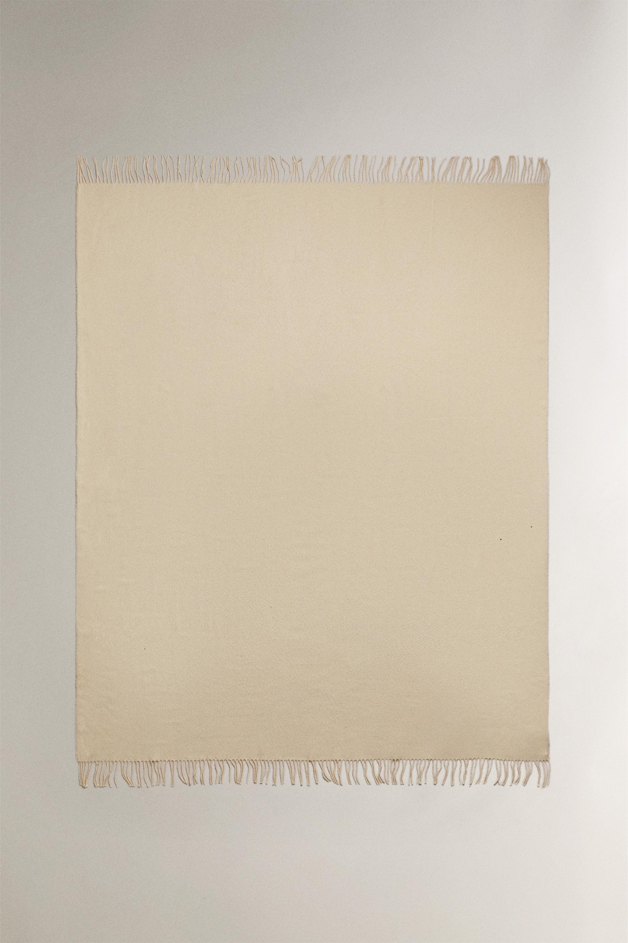 ザラホーム　ZARA  新品　ウールブランケット ホワイト　白系 ザラホーム ZARA 新品 ウールブランケット ホワイト 白系 ウール