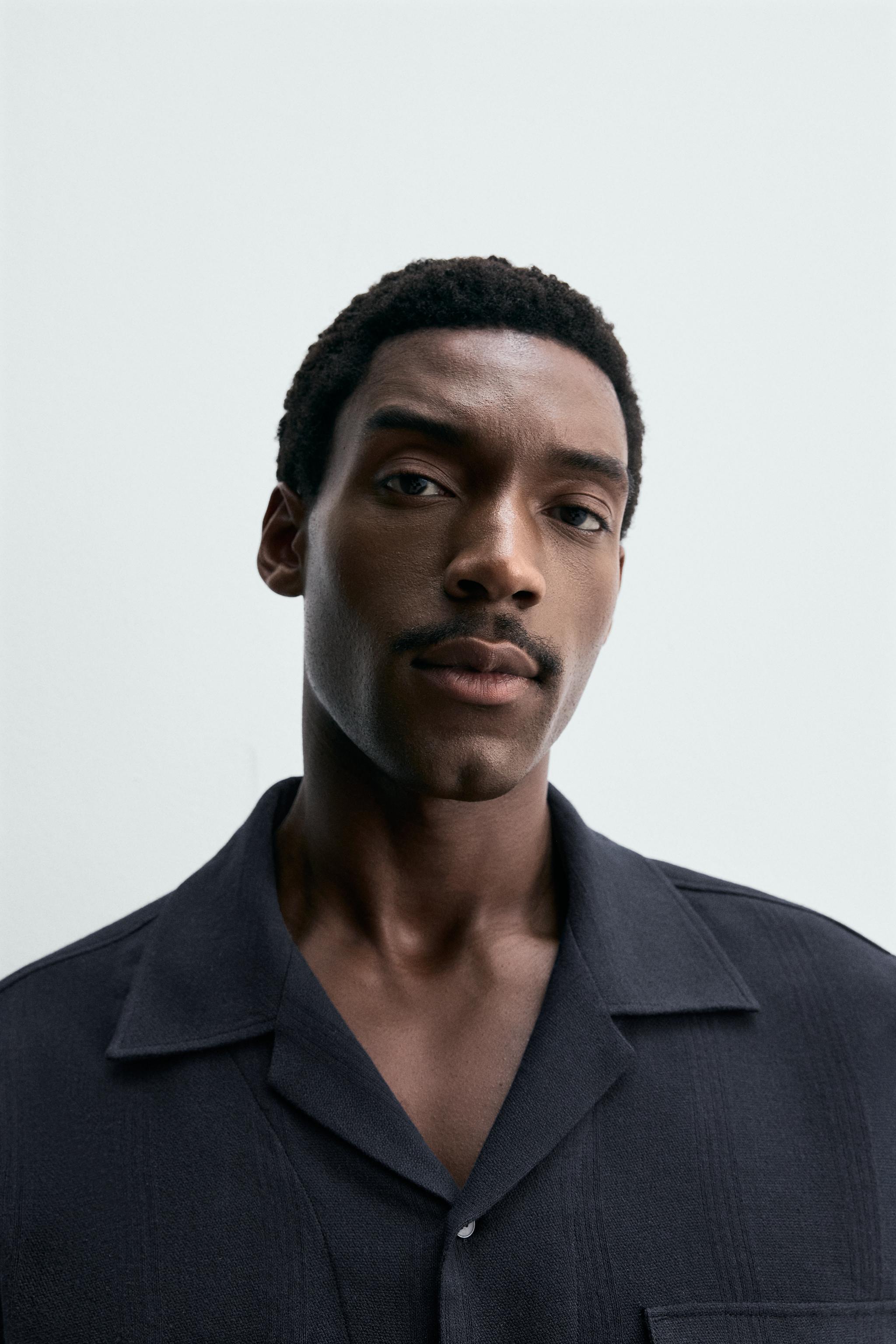 STRIPED JACQUARD POCKET SHIRT