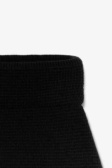EINFARBIGER MINI-STRICKROCK - Schwarz von Zara