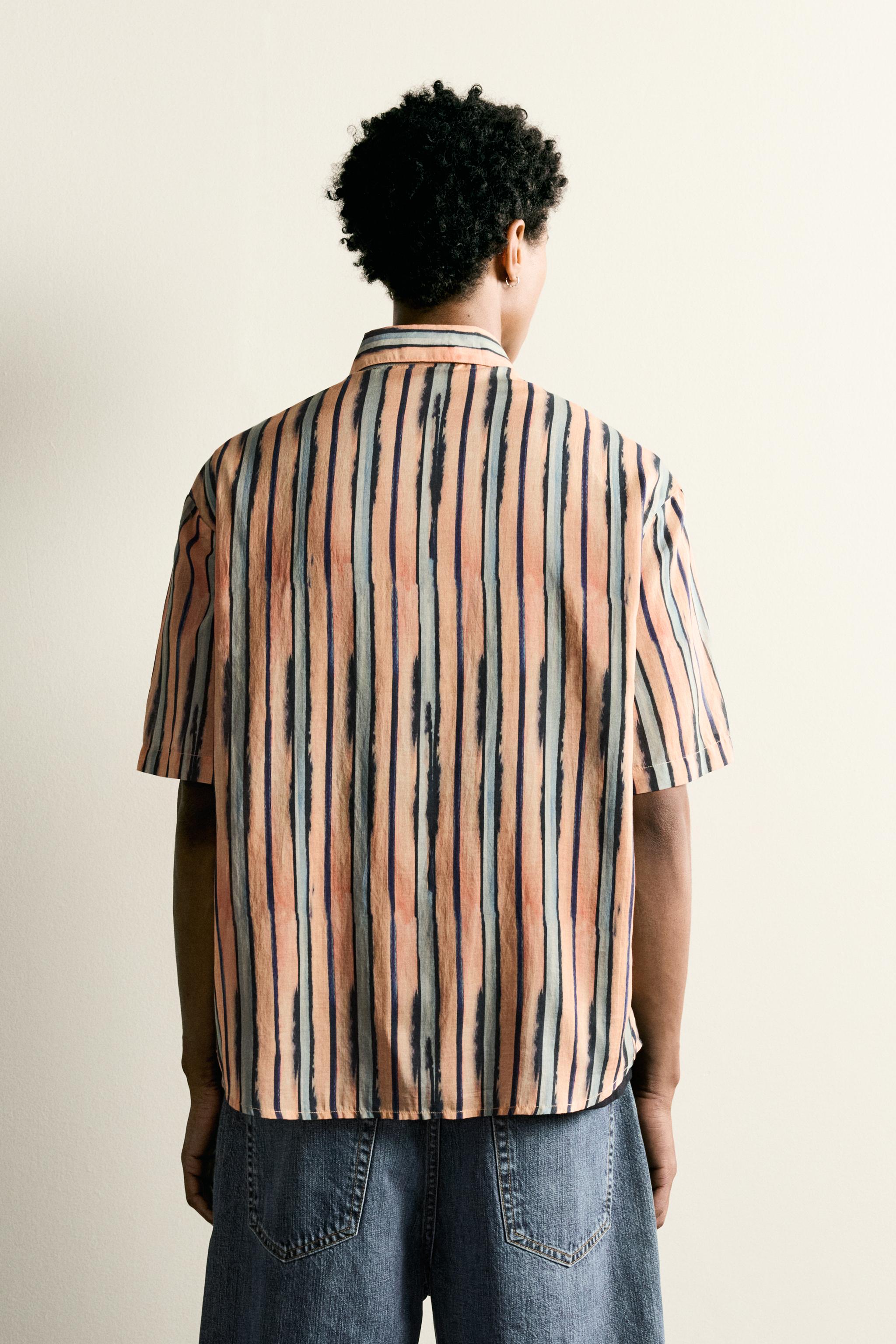 CHEMISE À RAYURES COTON-VISCOSE