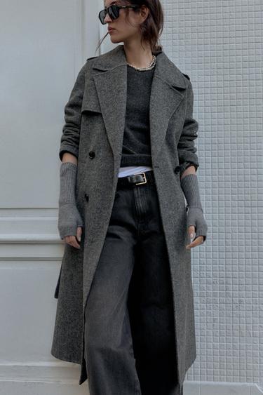 LONG KNIT MITTENS - Grey by Zara