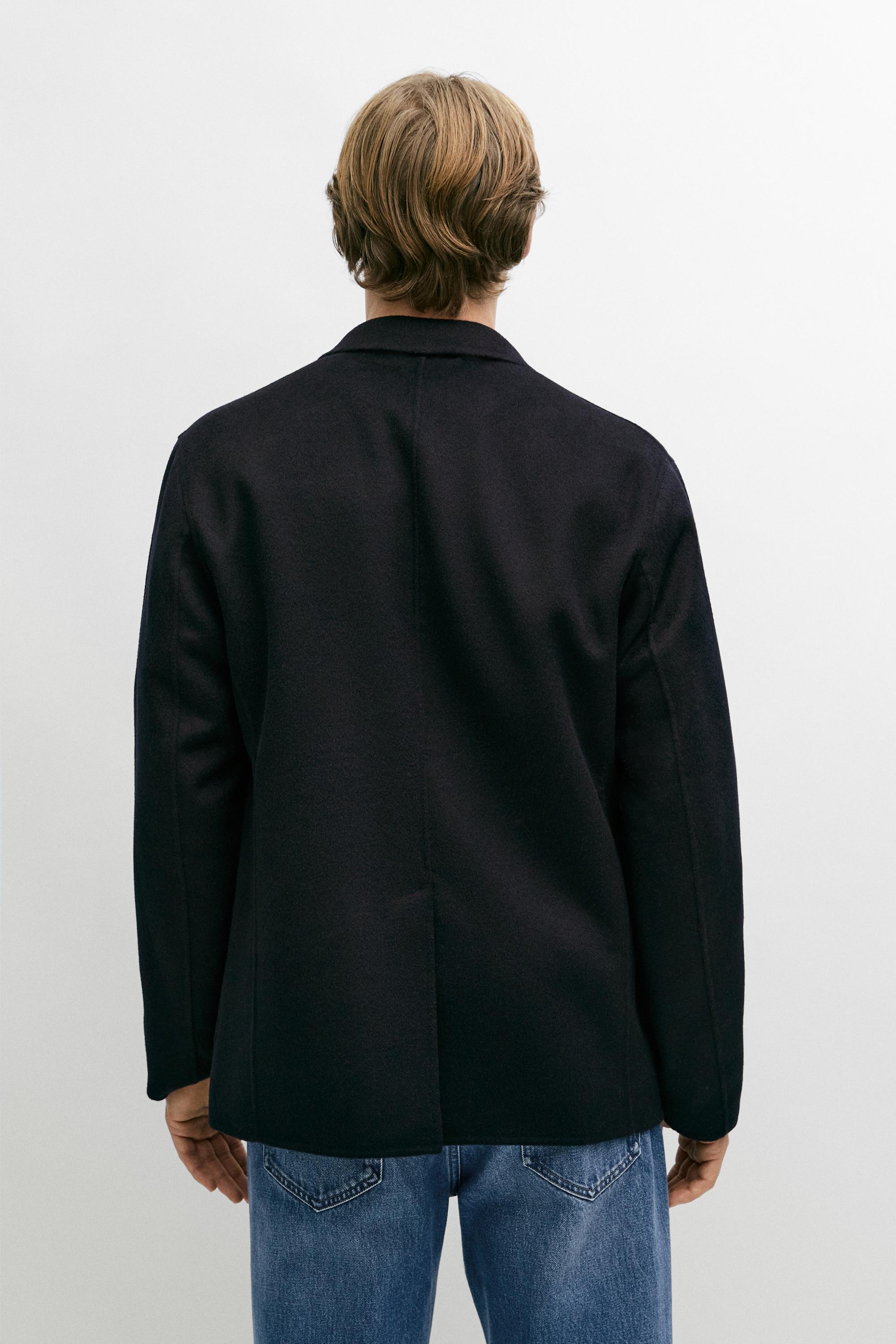 Double-faced wool blend blazer