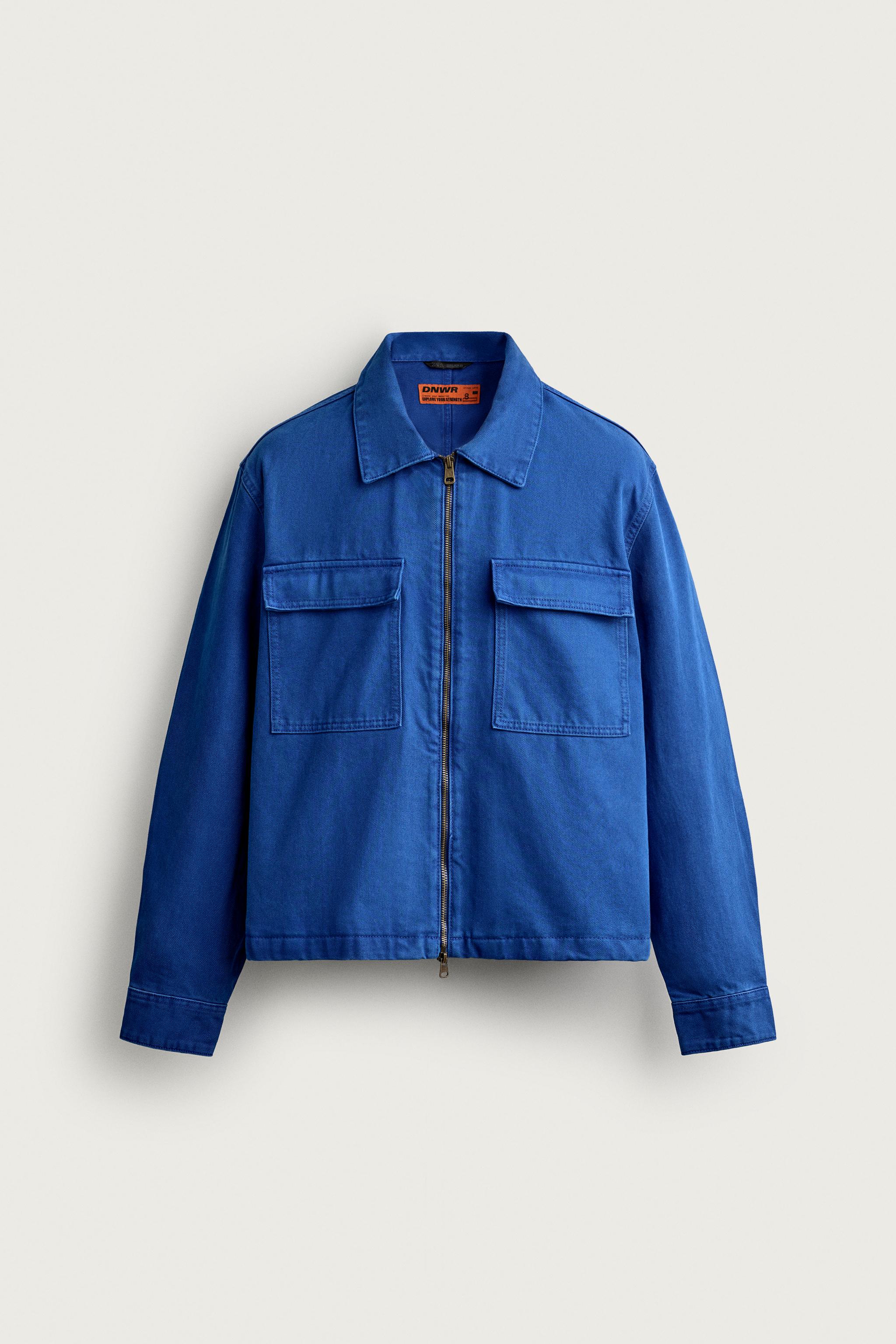 BOXY FIT POCKET OVERSHIRT — Bluish