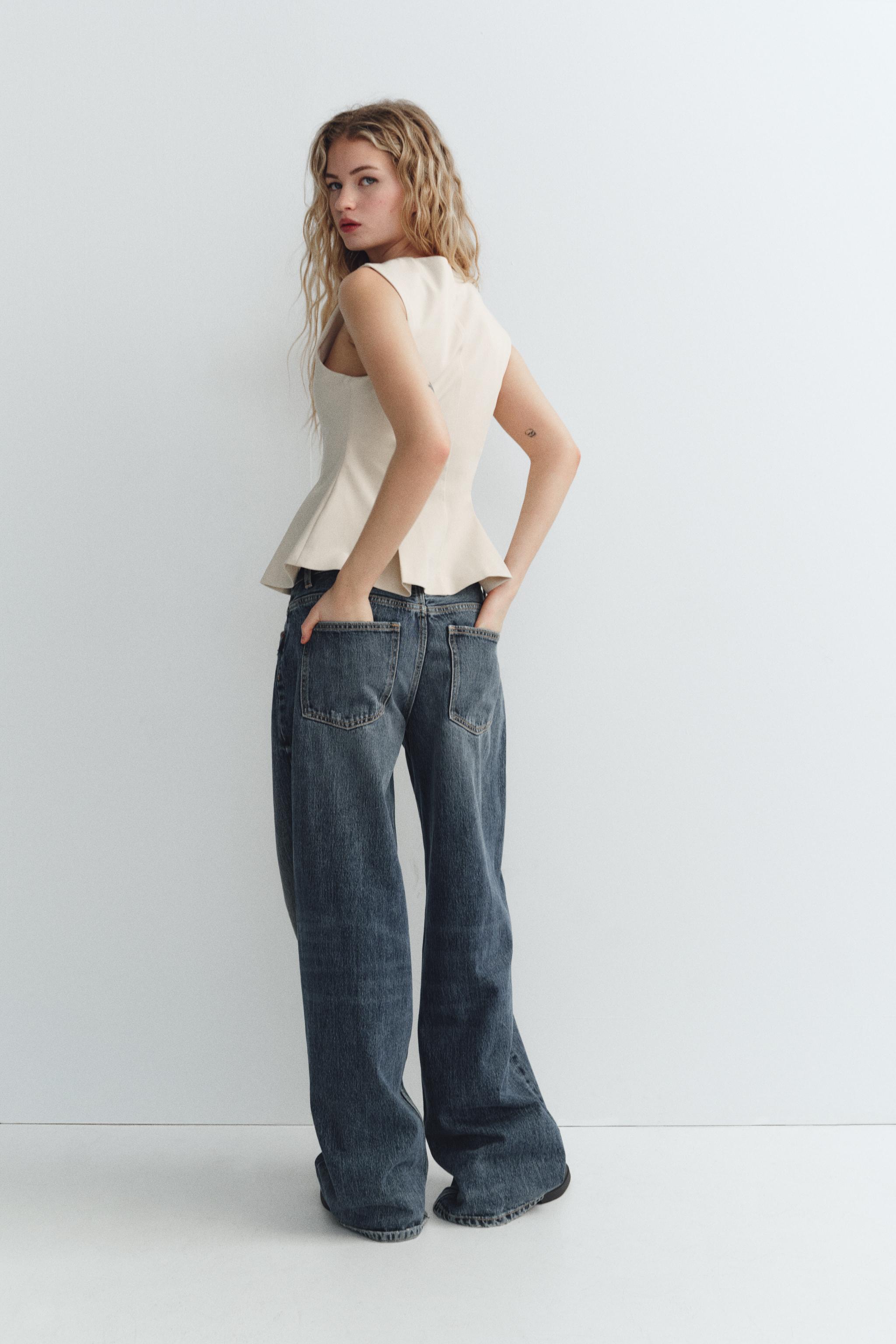 ダーツ入りペプラムトップス - ネイビーブルー | ZARA Japan / 日本