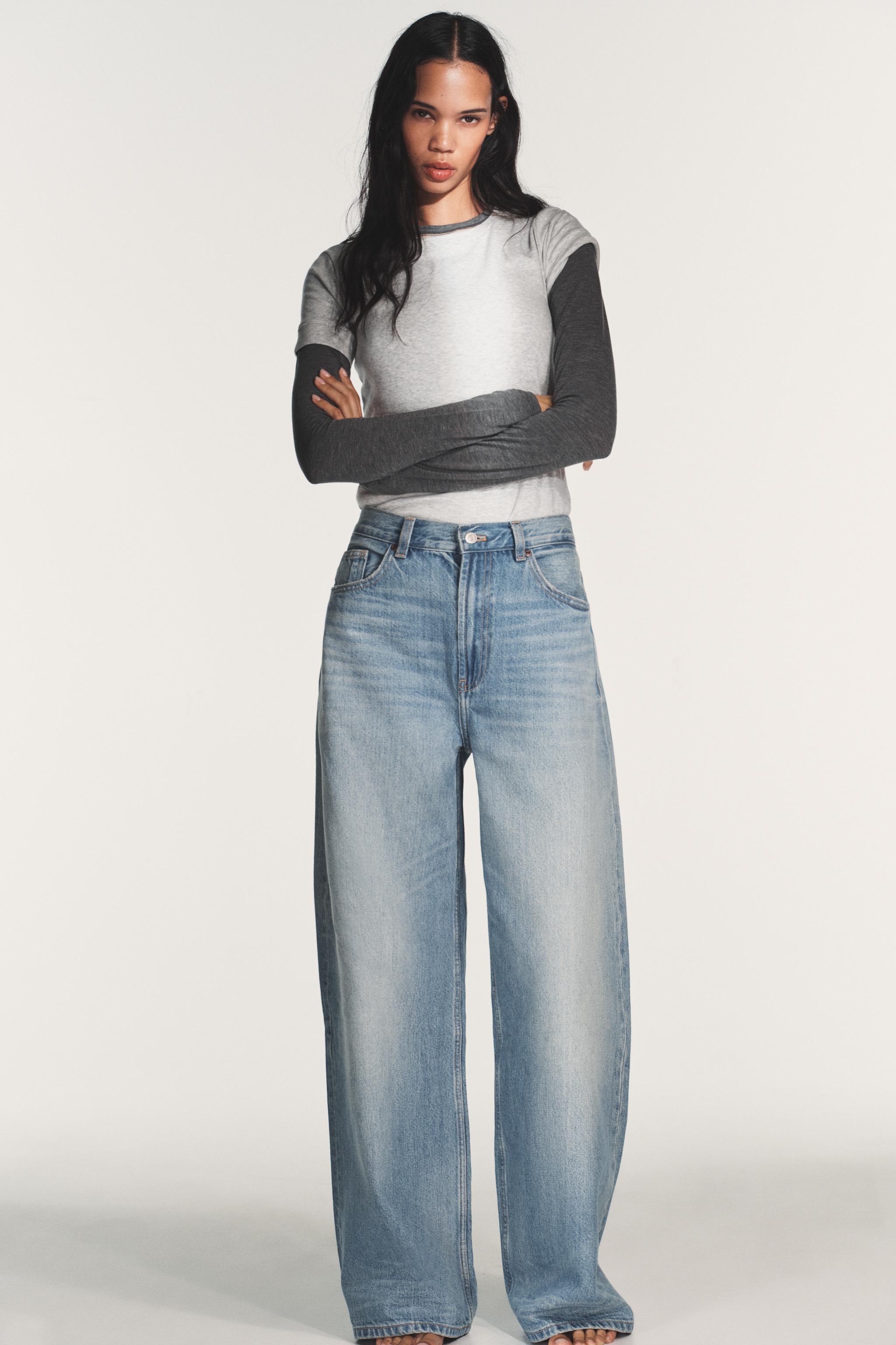 JEANS TRF EXTRA WIDE LEG ハイウエスト - ネイビーブルー | ZARA