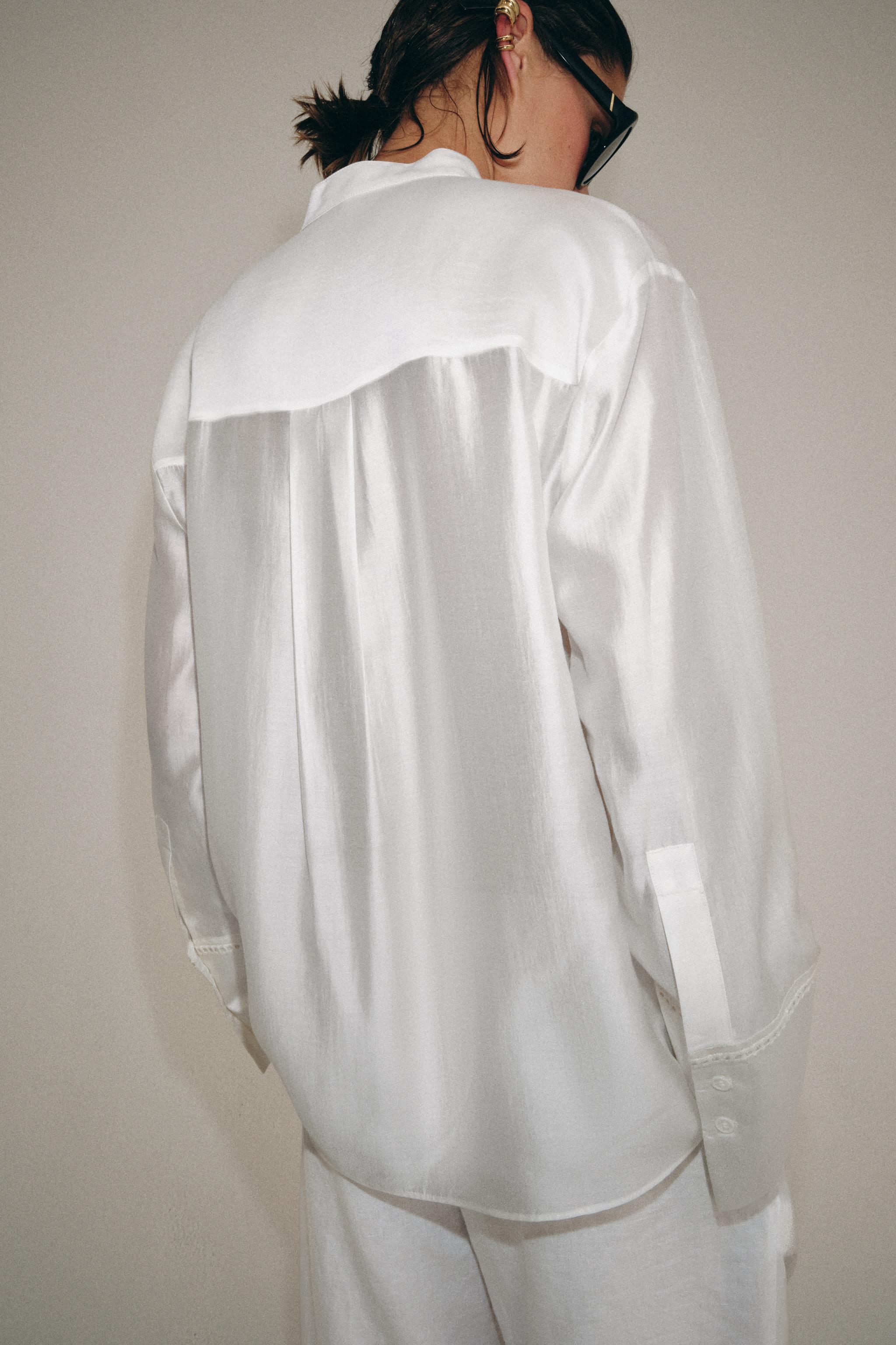 ZW COLLECTION EMBROIDERED POCKET SHIRT — White