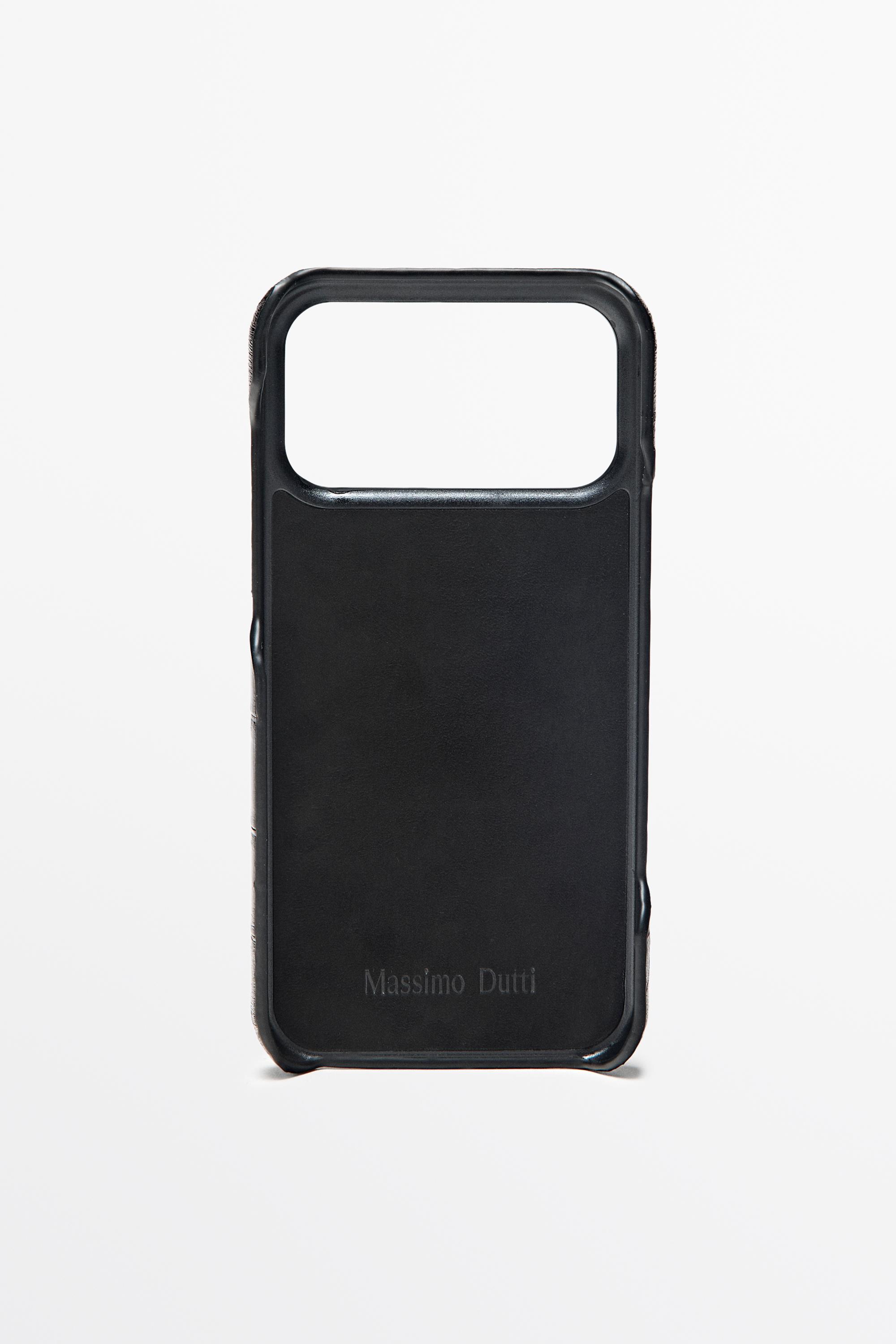 Textured Nappa leather iPhone 17 Pro Max case