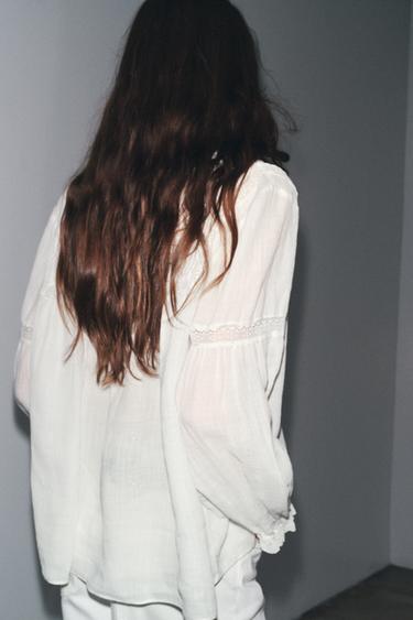 RAMIE ROMANTIC SHIRT ZW COLLECTION - Oyster-white by Zara - Image 3