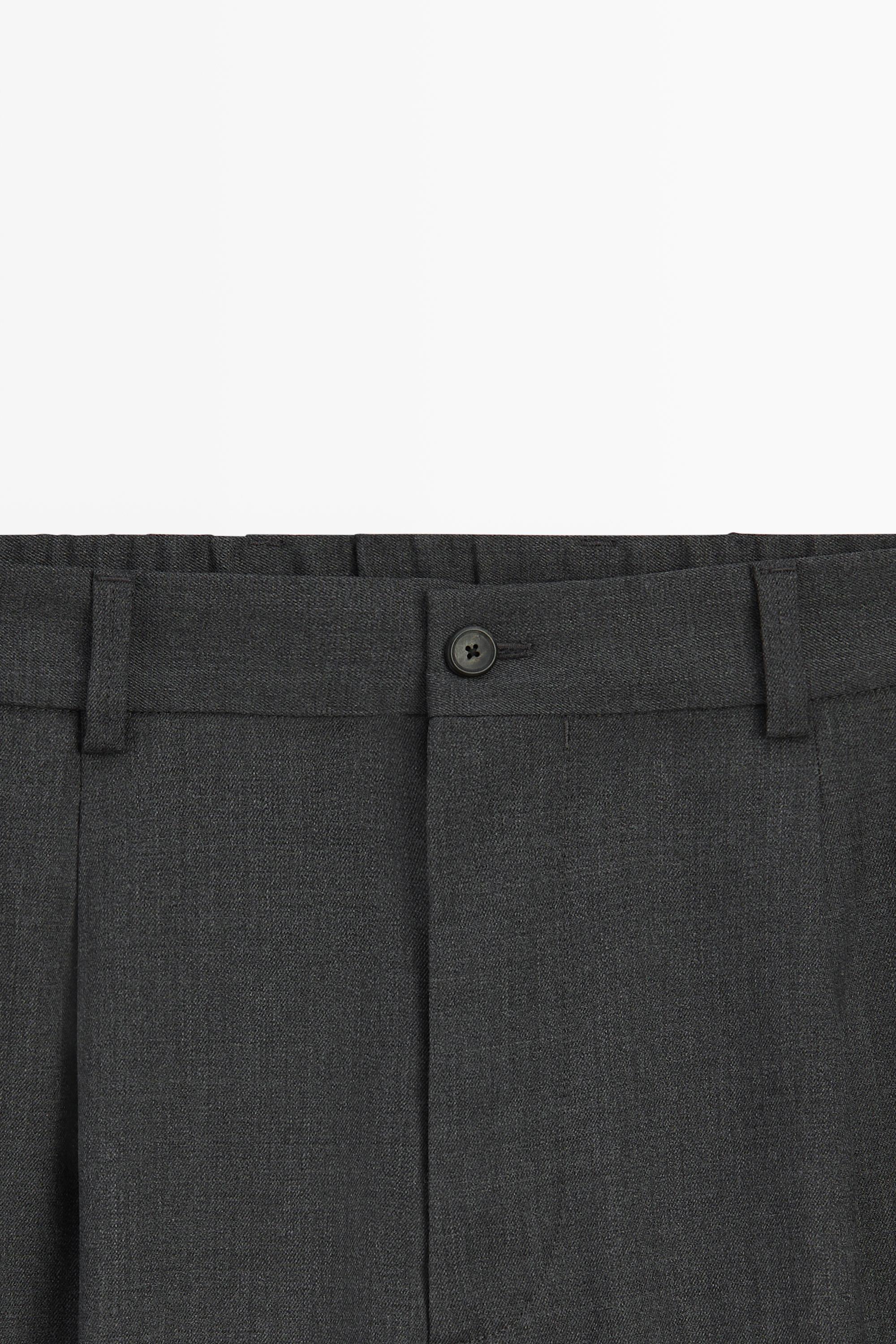 100% cool wool relaxed fit pants with darts