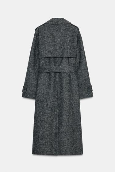 WOOL COAT WITH BELT - Grey by Zara