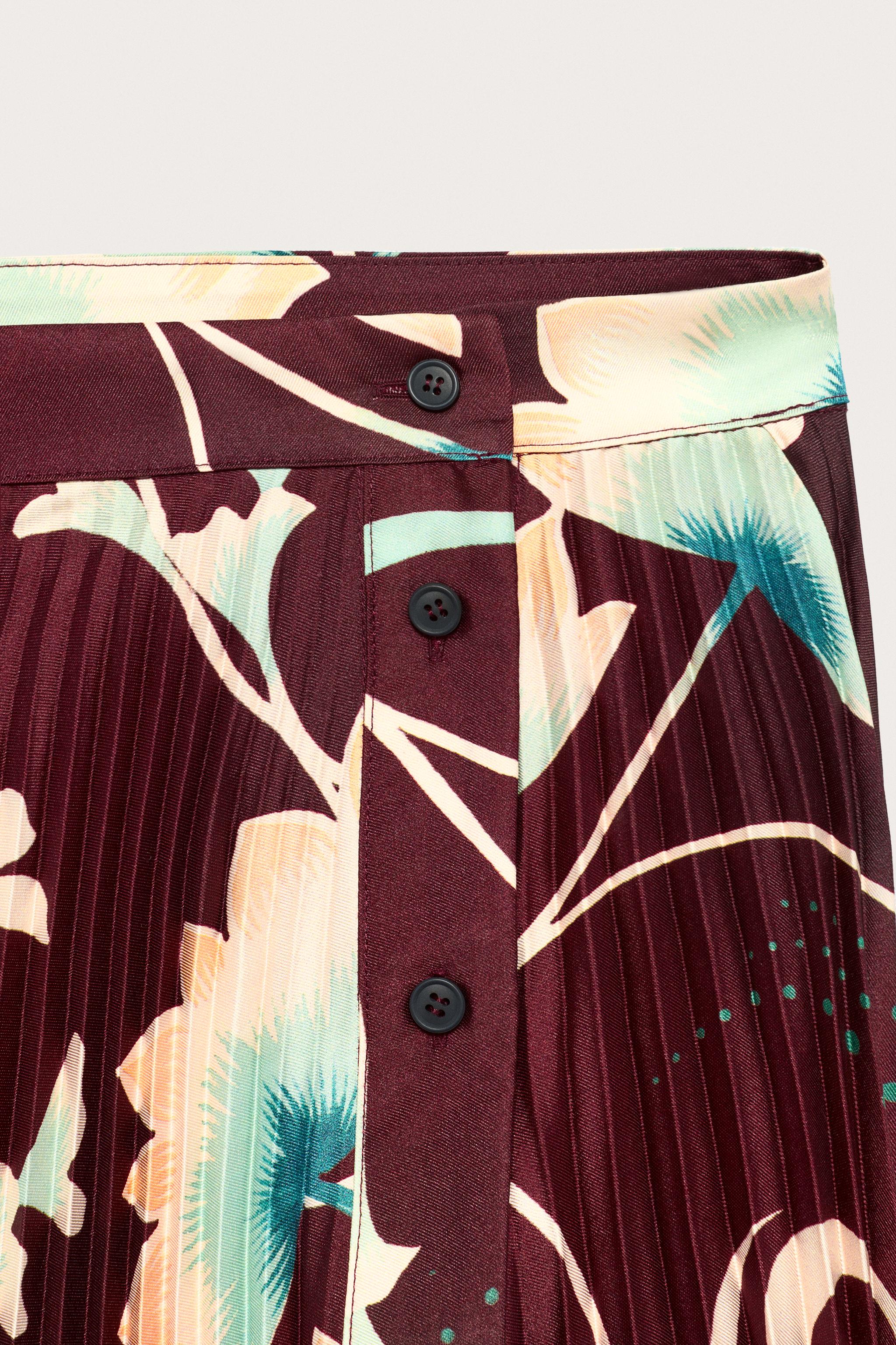 Zara LIMITED EDITION DESENLİ PİLİLİ MIDI ETEK görsel 8