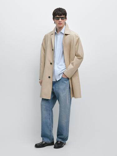 Zara Cotton check lining trench coat - Beige - Image 0