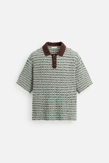 ПОЛО JACQUARD — ЗЕЛЕНЫЙ от Zara