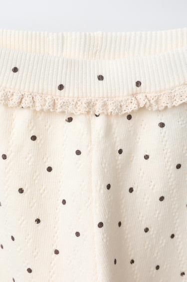 KNIT POLKA DOT TROUSERS - Ecru by Zara - Image 2