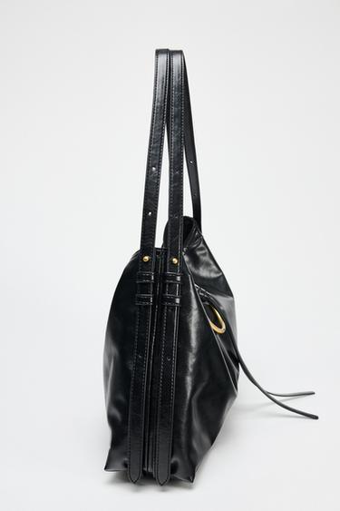 METAL DETAIL BUCKET SHOULDER BAG - Black by Zara - Image 4