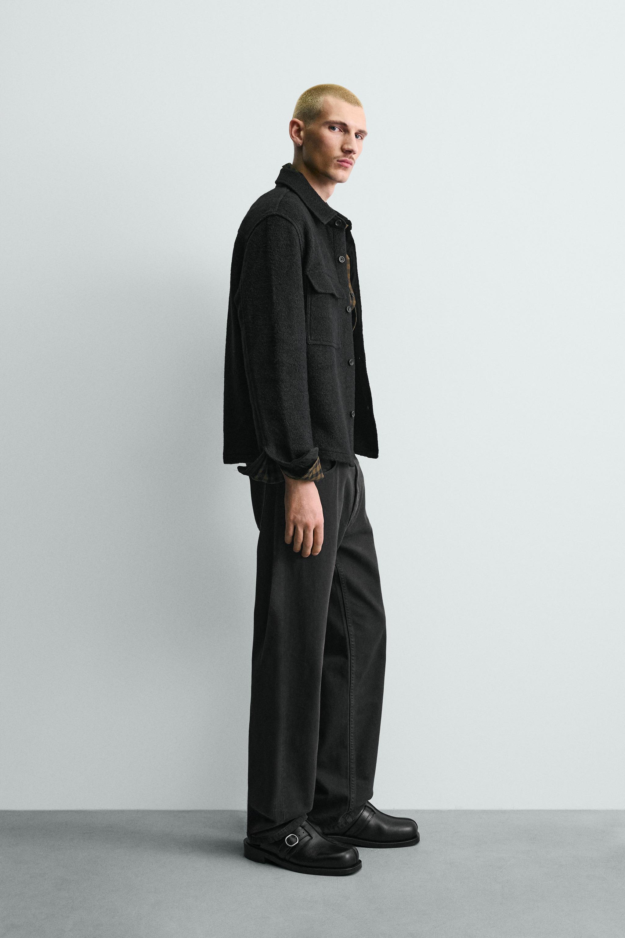 WOOL BLEND TEXTURED OVERSHIRT