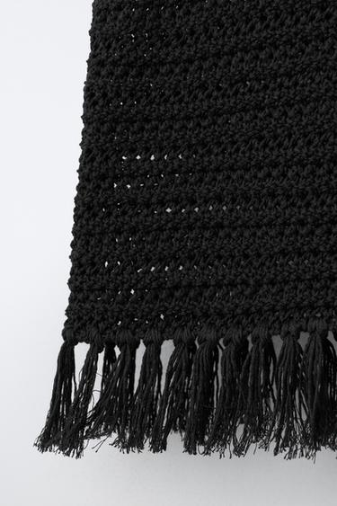 TOP EN MAILLE À FRANGES - Noir de Zara - Image 3
