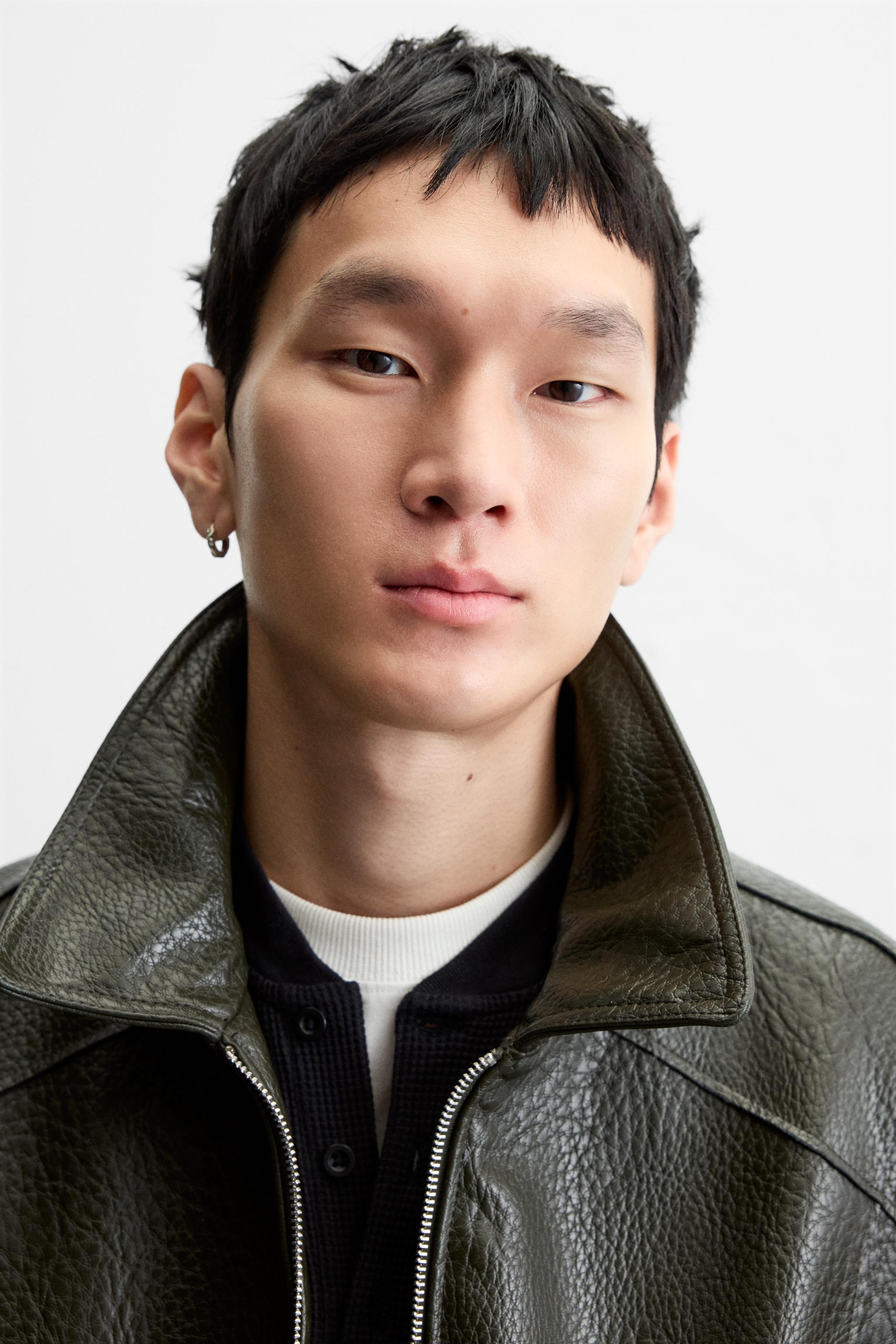 エンボス加工フェイクレザージャケット - ダークオリーブ | ZARA エンボス加工フェイクレザージャケット - ダークオリーブ | ZARA