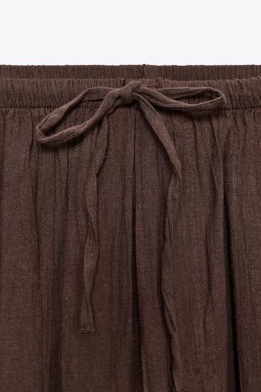 FLOWING BALLOON TROUSERS - Brown by Zara - Image 7