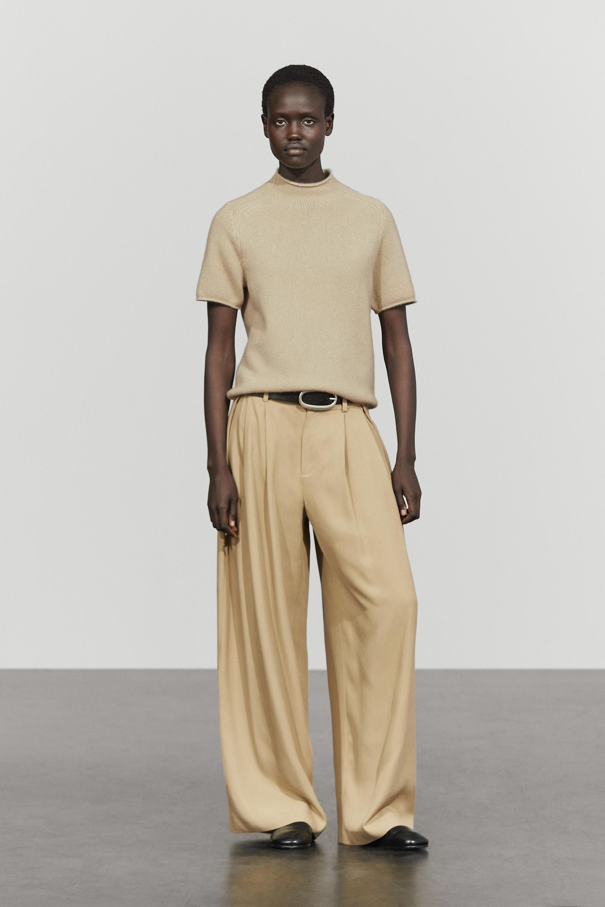 100% Cashmere Mock Turtleneck Sweater - Mink | ZARA United States