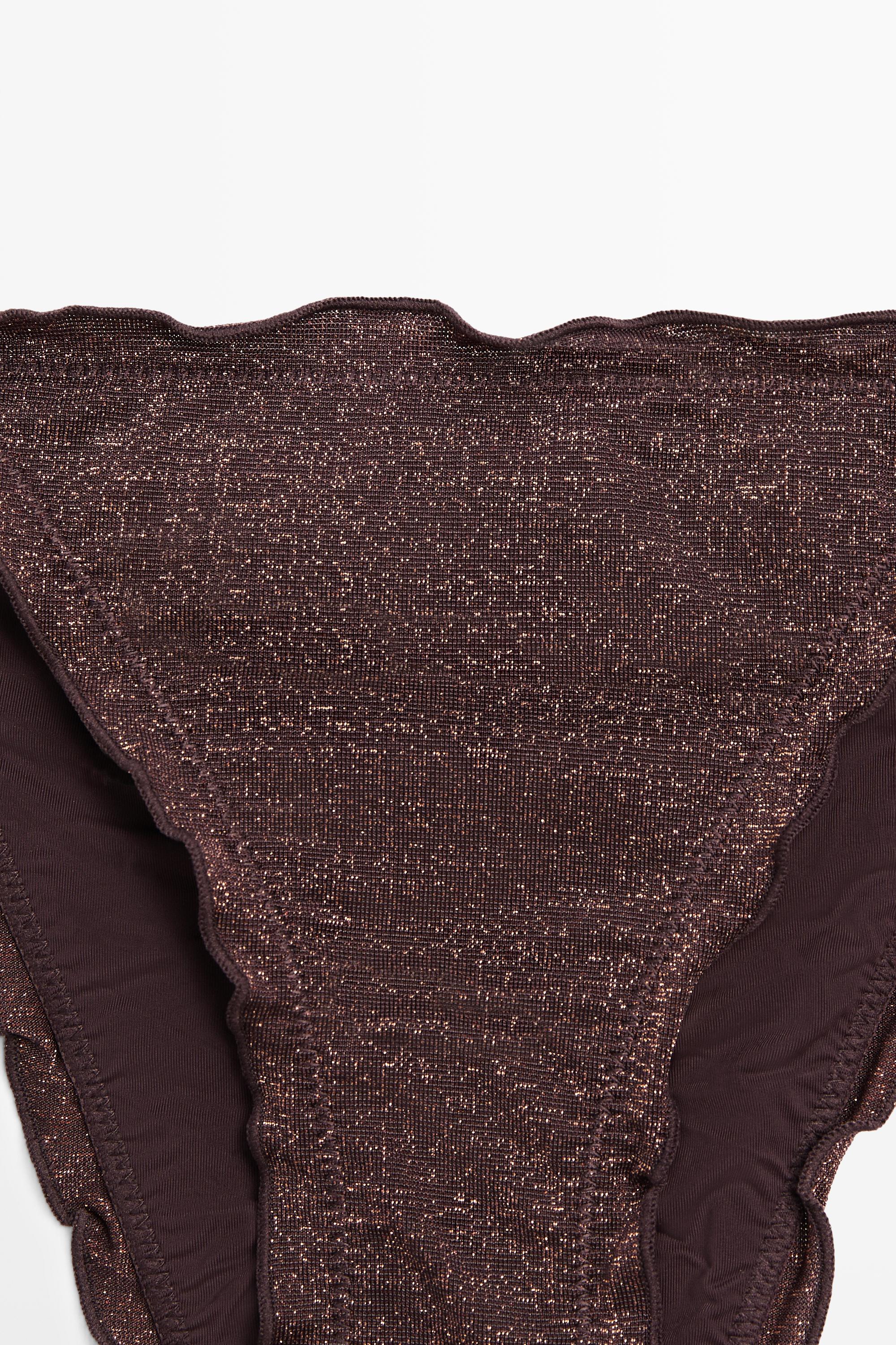 Shimmery ruffled bikini bottoms