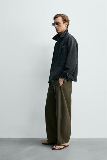 BALLOON FIT TROUSERS - Khaki by Zara - Image 3