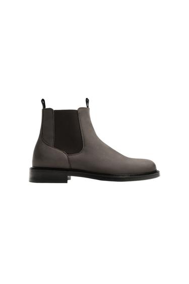 CHELSEA-STIEFEL AUS LEDER - Grau von Zara