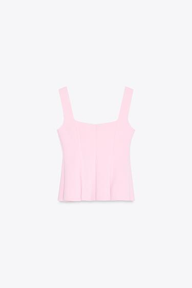 PEPLUM STRETCH VEST TOP - Pink by Zara - Image 6