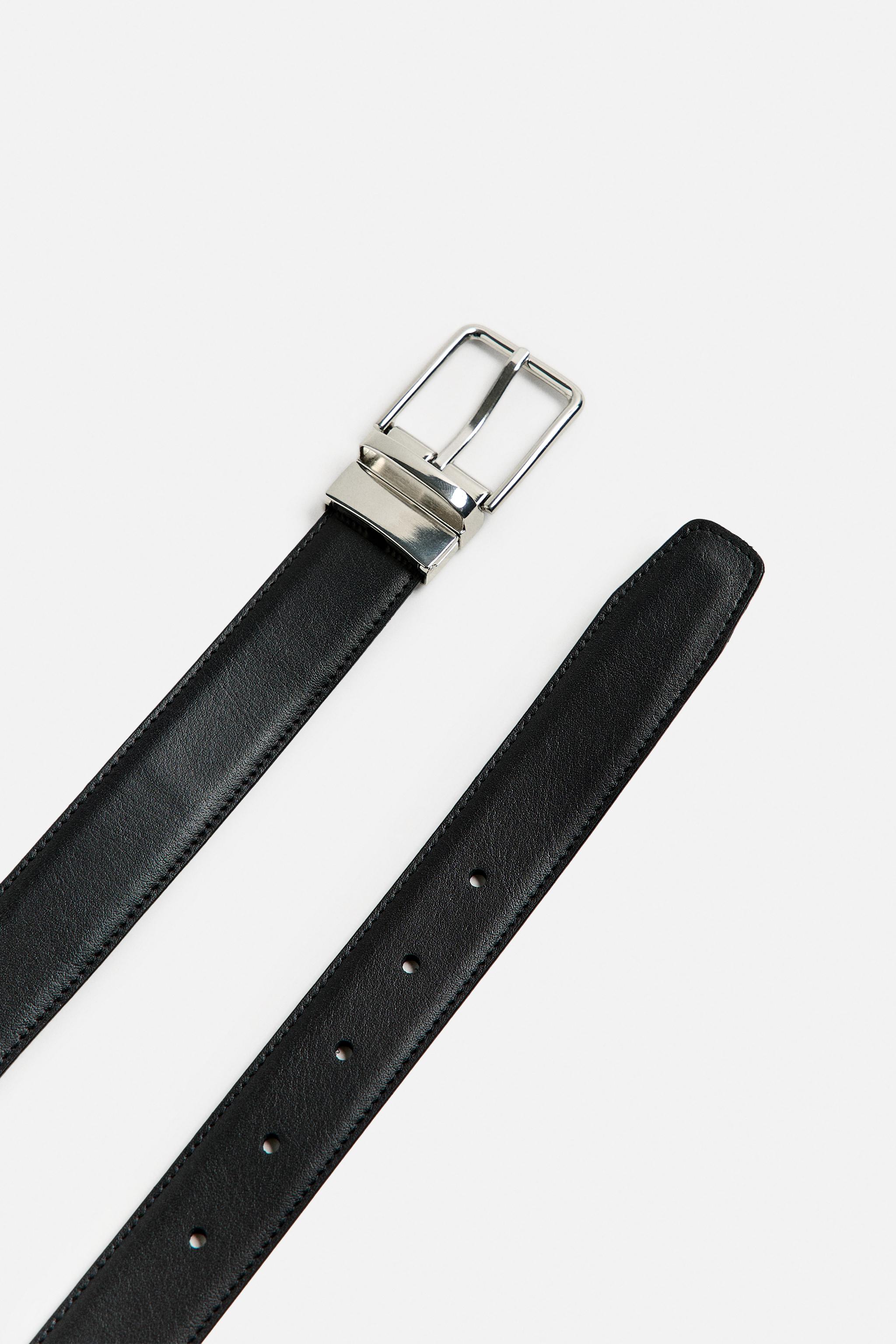 コントラスト リバーシブルレザーベルト - ブラック | ZARA