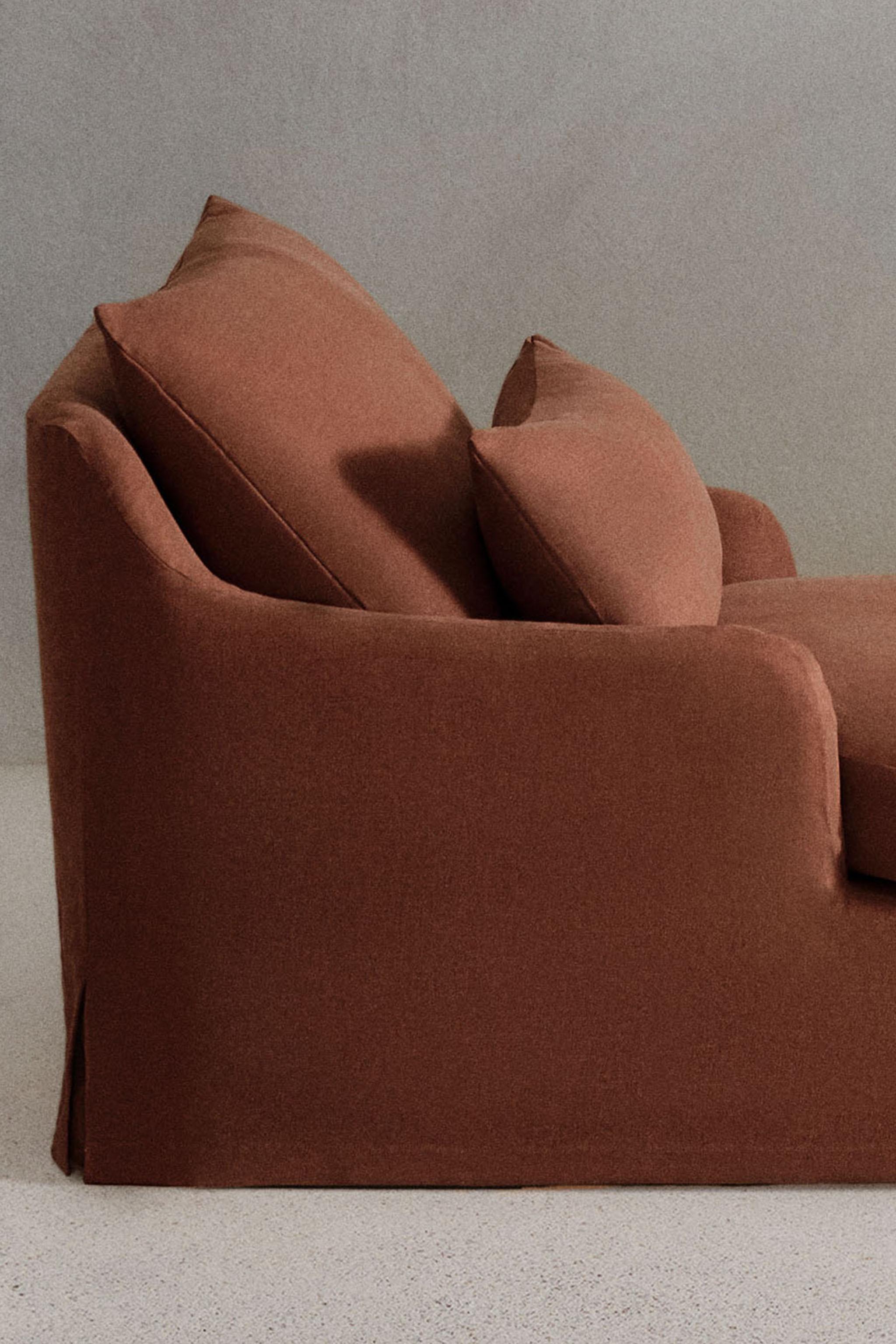LOVESEAT 01 LINEN COVER — Terracotta